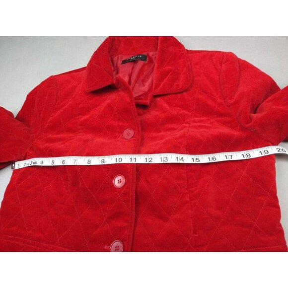 Talbots Petites Jacket Womens 10P Scarlet Red Velvet Kate Fit Button Blazer - Picture 3 of 9